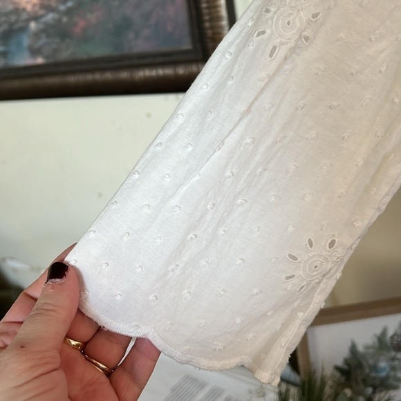 MATILDA JANE Make Believe Snow Globe White Eyelet Dotted Swiss Tunic, Medium,GUC - Picture 7 of 15